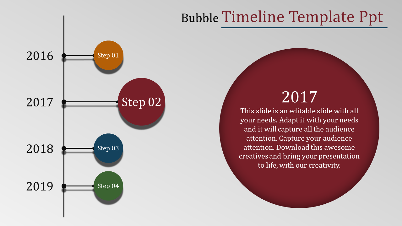 Bubble Timeline PPT Template and Google Slides Themes